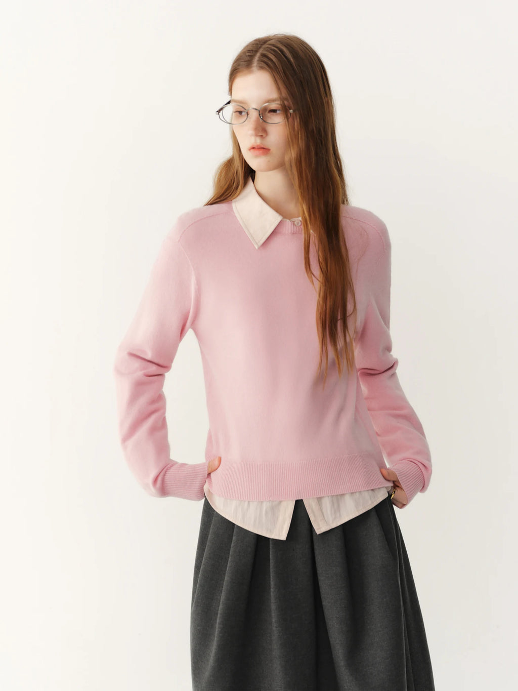 Women's Sweater 100% Wool Crew-Neck Pullover Regular Fit Full-Sleeve Soft Warm Knit Casual Office Winter