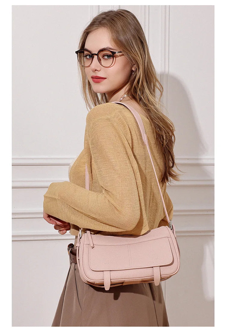 Women's Vintage Genuine Leather Crossbody Bag – Soft Cowhide Bowling Shoulder Bag