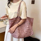Women's Large Capacity Canvas Tote Bag – Retro Casual Shopper Shoulder Bag