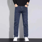 New Style Business Men's Jeans Casual Straight Stretch Fashion Classic Blue Black Work Pant Denim Trousers Male Clothing