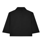 Casual Women Turtleneck Blazer Simple and Comfortable Half Sleeve Solid Color Texture Elegance High Street Coat