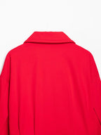 Women Trendy Red Turtleneck Jacket High Street 2026 Spring Fashion Elegant Belt Short Coat Female Chic Outwear