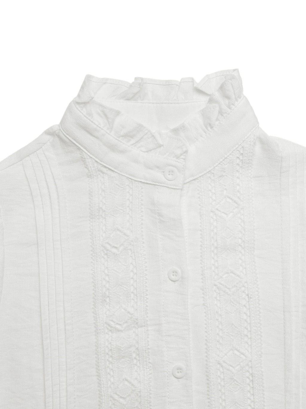 Women's Shirt Ruffle French Retro Round Collar Long-Sleeved Top Buttoned US & EU Style