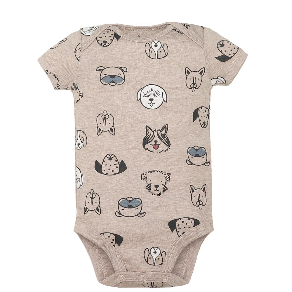 Baby Cotton Short-Sleeve Bodysuits, 5-Pack, 6–24 Months