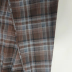 Vestido Familiar Combinado em Xadrez Castanho & Roupas de Irmãos com Bordado