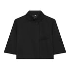 Casual Women Turtleneck Blazer Simple and Comfortable Half Sleeve Solid Color Texture Elegance High Street Coat