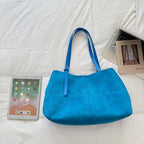Women's Tote Bag Vintage Soft Faux-Suede Zipper Shoulder Bag with Phone Pocket