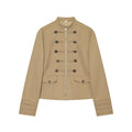 Casaco Feminino Estilo Militar com Fecho e Detalhes de Botões