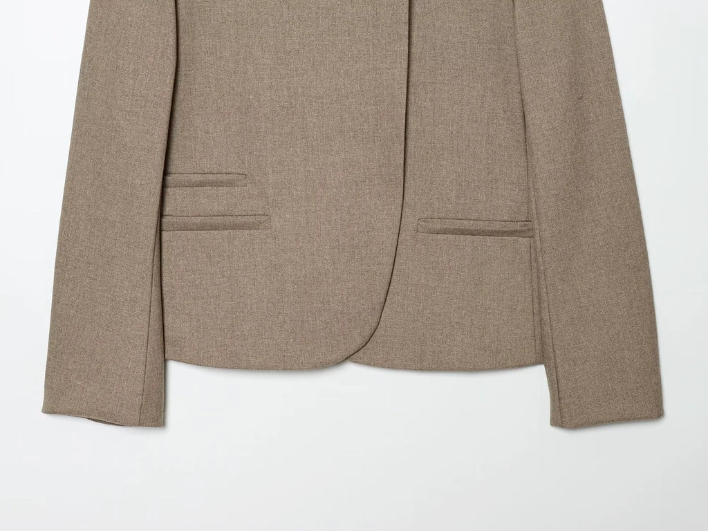 Women's Autumn Blazers Jackets 2026 High Neck Double Button Fashion Elegant Blazers
