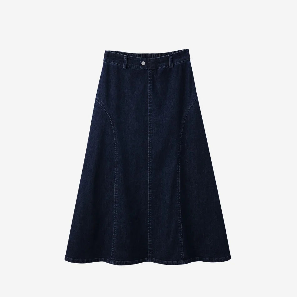 Vestido Varsity de Denim Azul Marinho para Crianças com Bordado
