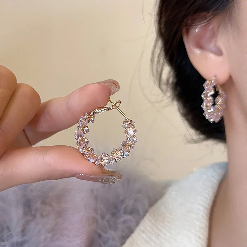 Women's Gold-Tone Cubic Zirconia Hoop Earrings
