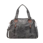 Women's Faux Leather Shoulder Bag with Zipper Closure