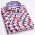 Men's Shirt Solid Oxford Cotton Square Collar Full-Sleeve Single-Breasted Smart Casual Dress Shirt