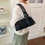 Women's Faux Leather Boston Shoulder Bag