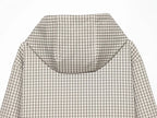Women's Jacket Plaid Hooded Full-Zip Loose Turn-Down Collar Full-Sleeve Varsity Bomber Coat
