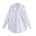 Camicia Oversize Donna con Bottoni - Top Casual Estivo a Maniche Lunghe