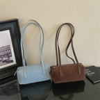 Women's Shoulder Bag Vintage Small PU Leather Zipper Underarm Tote Bag with Phone Pocket