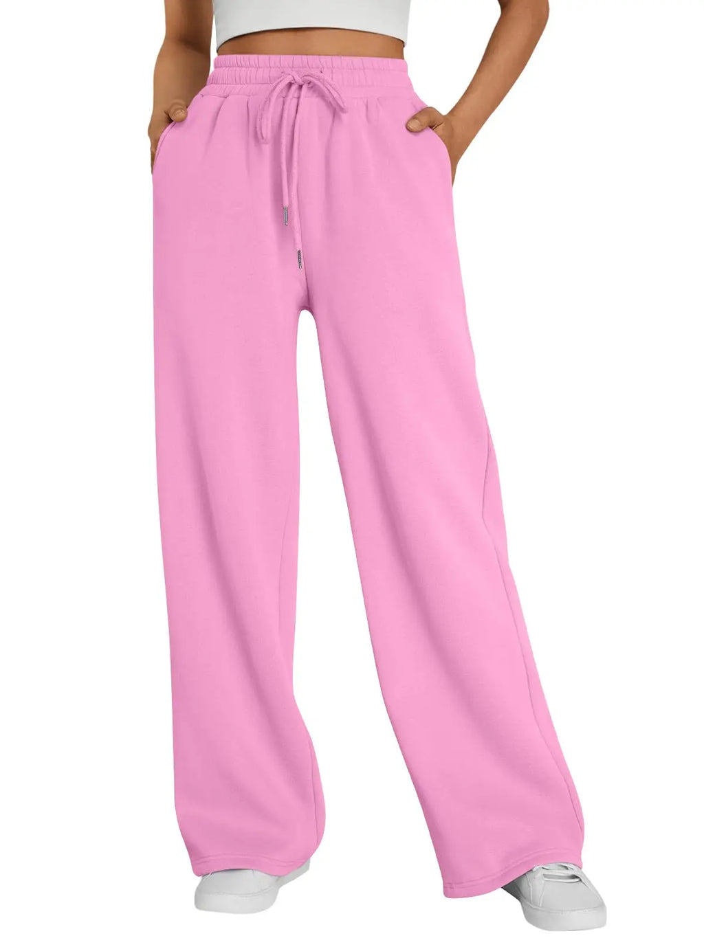 Women's Wide Leg Sweatpants Loose Streetwear Baggy Oversize Gray Sports Pants Drawstring Casual Joggers Trousers