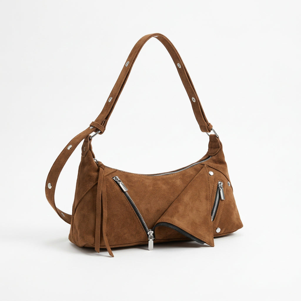 Women's Soft Faux Leather Crossbody Bag with Zipper Closure