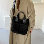 Women's PU Tote Shoulder Bag with Zip Closure