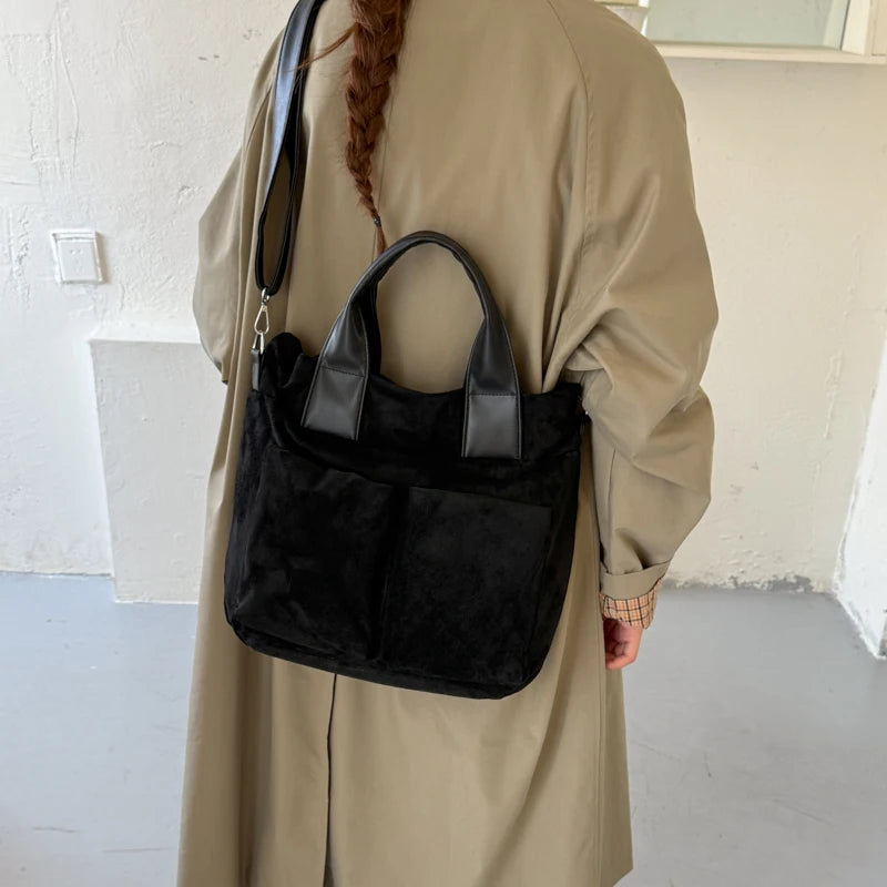 Women's PU Tote Shoulder Bag with Zip Closure