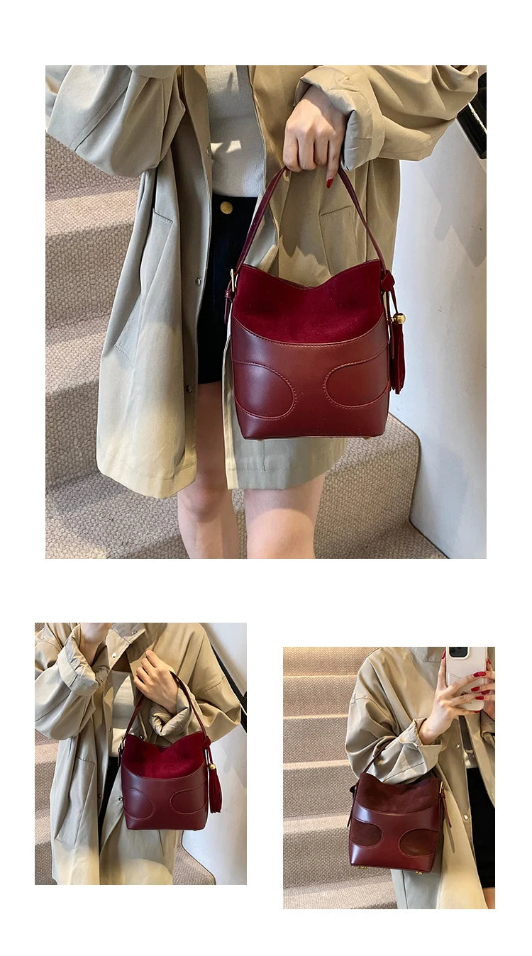 Women Bucket Bags New Casual Small Shoulder Bag Fashion Snap Crossbody Bags