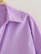 Camicia Oversize Donna con Bottoni - Top Casual Estivo a Maniche Lunghe