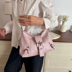 Women's PU Leather Hobo Underarm Shoulder Bag - Retro Style, Hasp Closure
