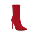 Women’s High Heel Sock Ankle Boots – Pointed Toe, Plus Size