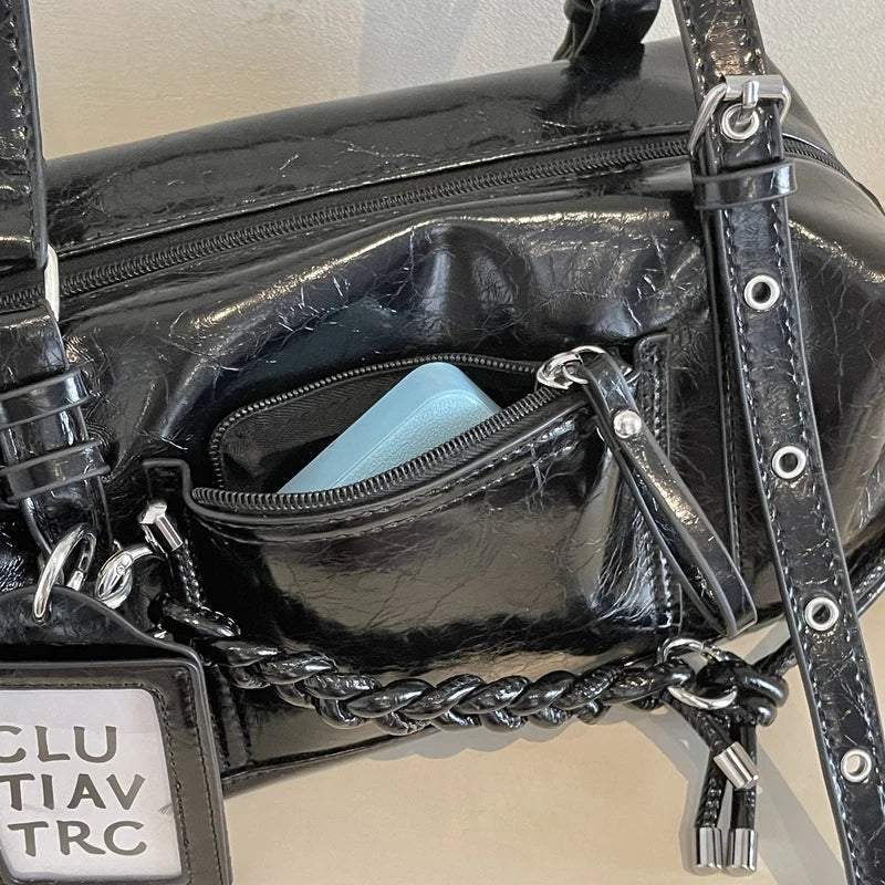 Women's PU Leather Underarm Shoulder Bag – Zipper, Adjustable Strap