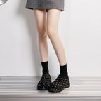 Damen Polka Dot Mule Hausschuhe Dicke Plattform Slip-On Offene Schuhe
