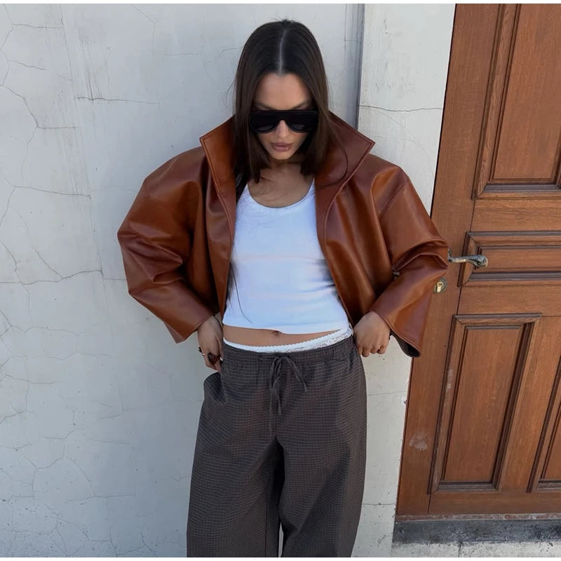 Women's Jacket Polyester Solid Stand Collar Open-Front Loose Full-Sleeve Casual Spring Autumn Outerwear