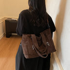 Women's Large Capacity PU Leather Crossbody Bag – Casual Punk Style Shoulder Handbag