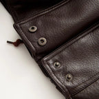 Women's Jacket Vintage PU Faux Leather Drawstring Double-Breasted Pleated Full-Sleeve Casual Coat