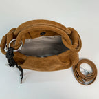 Women's Faux Suede Leather Crossbody Bag with Short Handle