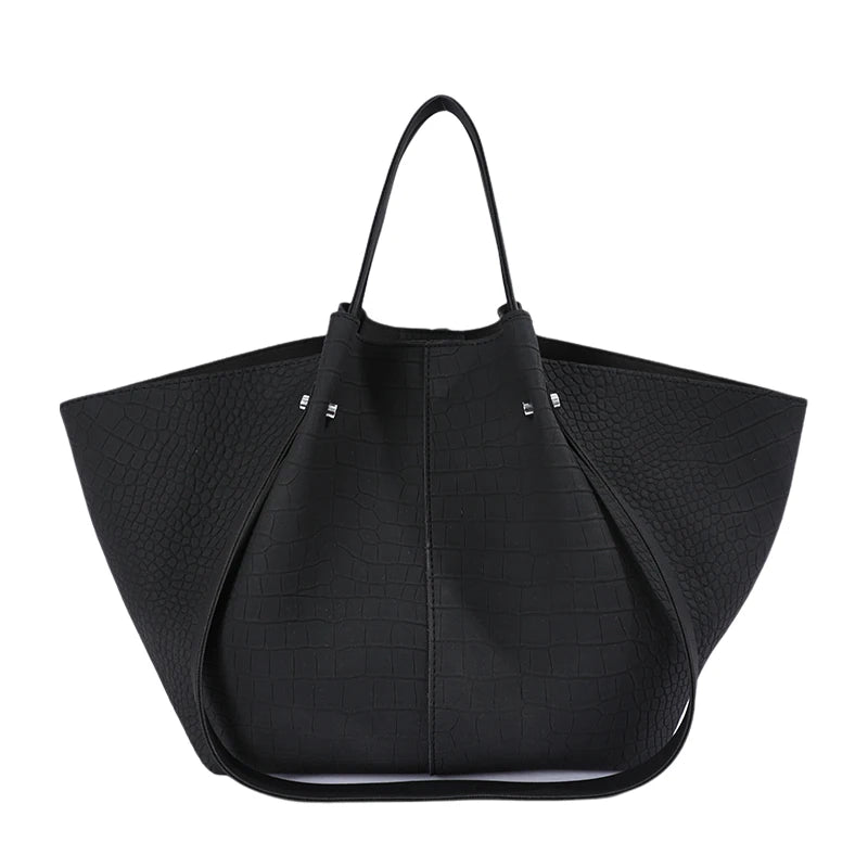Women's Tote Bag Vintage Large-Capacity Soft PU Leather Hasp Shoulder Bag with Phone Pocket