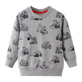 Boys' Sweatshirt Cotton Cartoon Vehicle Print Pullover Full-Sleeve Autumn Kids Top
