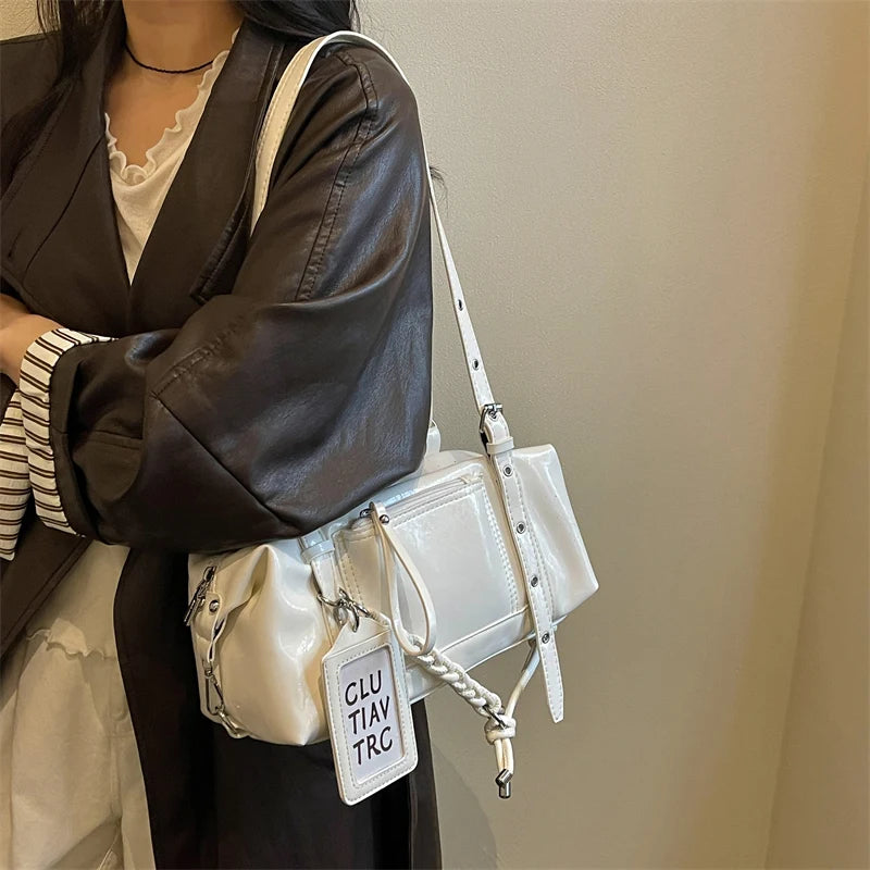 Women's PU Leather Underarm Shoulder Bag – Zipper, Adjustable Strap