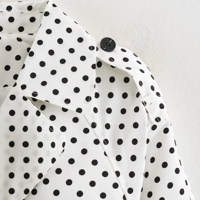 Women’s Polka Dot Double-Breasted Trench Coat