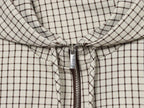 Women's Jacket Plaid Hooded Full-Zip Loose Turn-Down Collar Full-Sleeve Varsity Bomber Coat