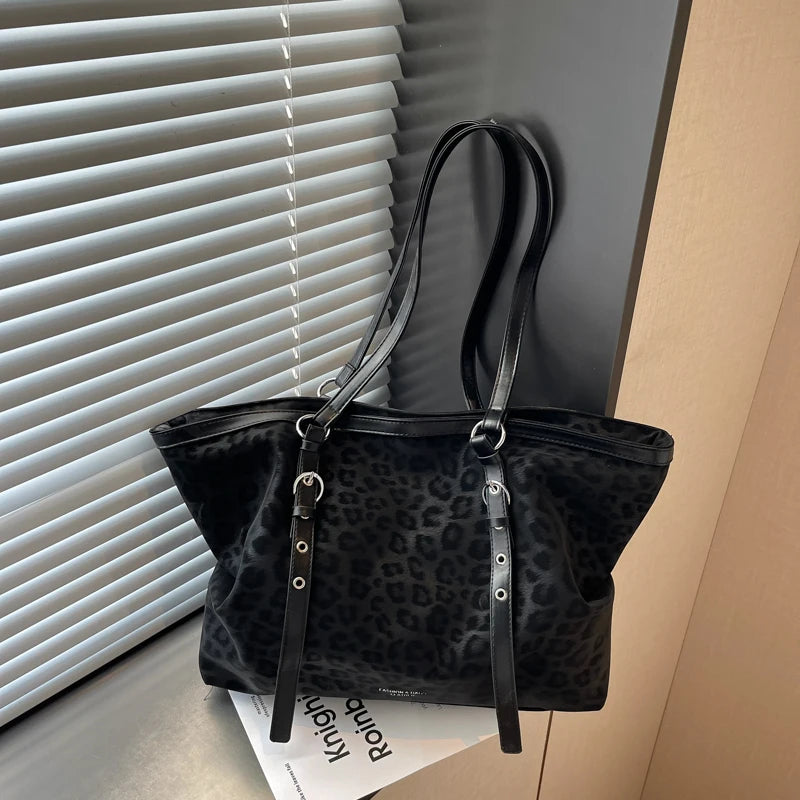 Leopard Tote Shoulder Bag – Large Capacity, Casual
