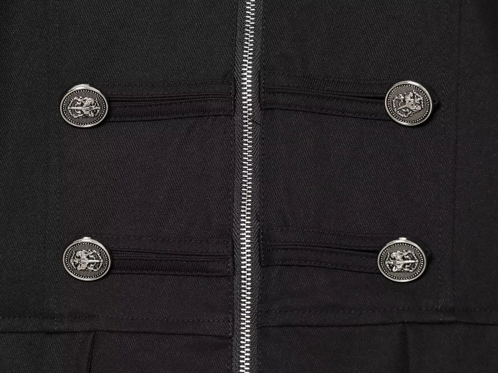 Casaco Feminino Estilo Militar com Fecho e Detalhes de Botões