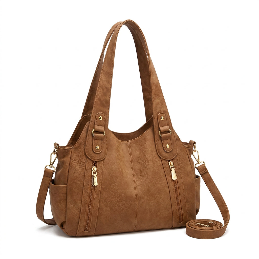 Women's Soft Faux Leather Hobo Shoulder Bag