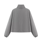 Women's Fashion Jackets Coats Front Zipper With Pockets Solid High Neck Long Sleeves Chic Lady Outfits