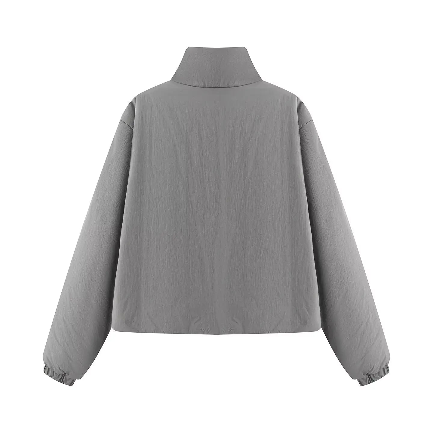 Women's Fashion Jackets Coats Front Zipper With Pockets Solid High Neck Long Sleeves Chic Lady Outfits