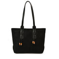 Women's Soft Faux Leather Tote Shoulder Bag with Zipper Closure