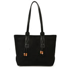 Women's Soft Faux Leather Tote Shoulder Bag with Zipper Closure