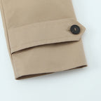 Women's Coat Double-Breasted Short Trench Jacket Vintage Notched-Collar Wide-Waist Long-Sleeve Woven Coat in Khaki