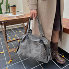 Women's Rivet PU Leather Large Capacity Shoulder Bag – Punk Style Tote Handbag
