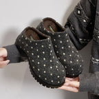 Damen Polka Dot Mule Hausschuhe Dicke Plattform Slip-On Offene Schuhe